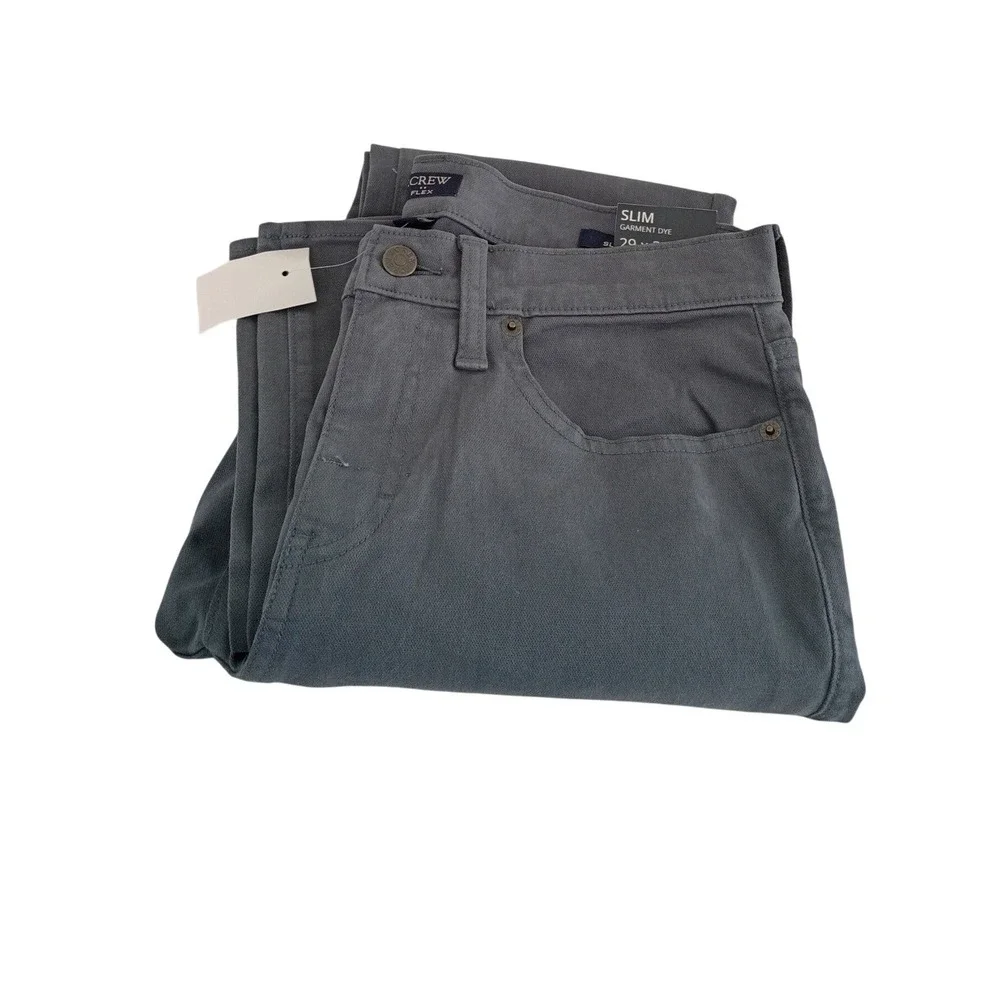 J Crew Slim Garment Dyed Chinos Pants Mens‎ 29x32 Gray Flex Slim Fit; RET $138